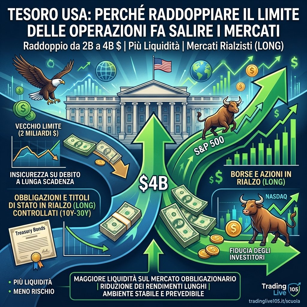 Raddoppio del limite di riacquisto del Tesoro USA da 2 a 4 miliardi di dollari